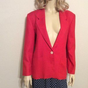 Talbots Irish Linen Red hourglass Blazer